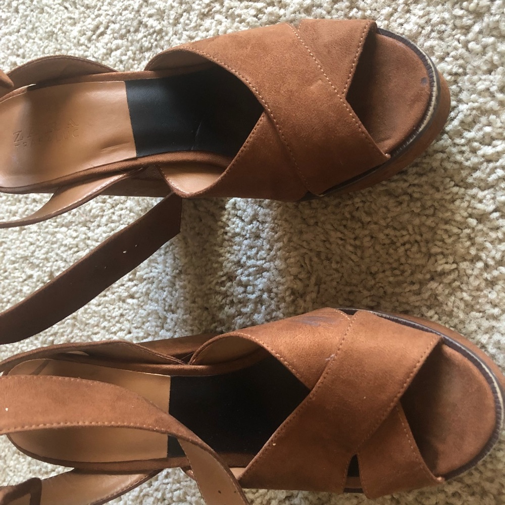 Zara platform strap heels